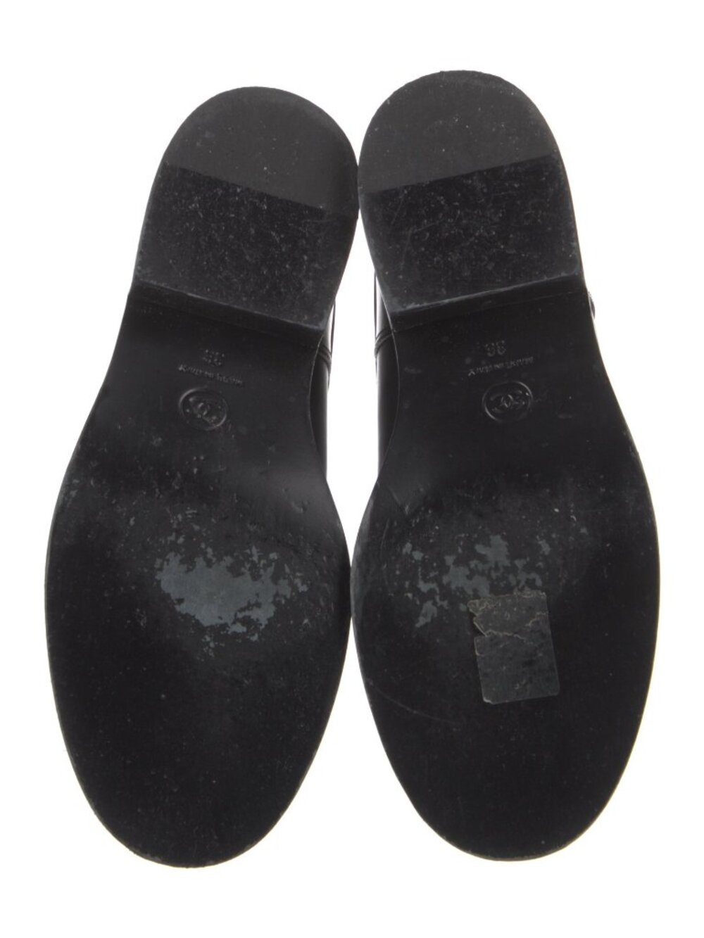 Chanel Camellia Accent Black Leather Moto Boots - Picture 5 of 5